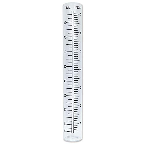 Rain Gauge Glass Replacement Vial/Tube by Sunset Vista Designs - 8.25 Inches x 1.25 Inches