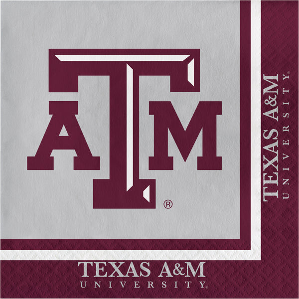 Texas A&M Aggie's Party Bundle 9" Plates (16) Napkins (20)