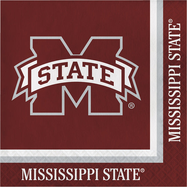 Mississippi State Bulldogs Party Bundle 9" Plates (16) Lunch Napkins (20)